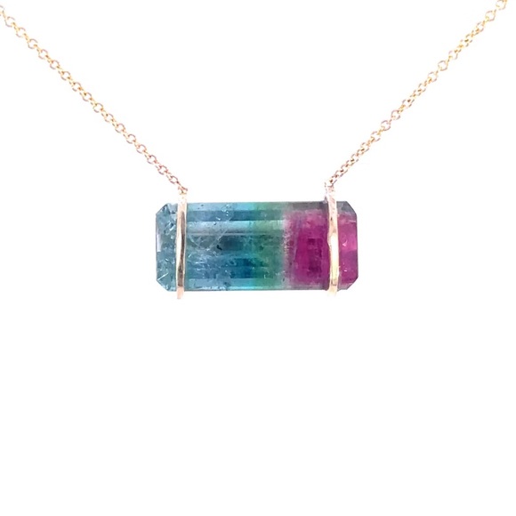 Leela Grace Watermelon Tourmaline Necklace - NWT! - Picture 2 of 6